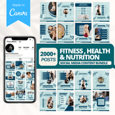 2000+ Fitness, Nutrition & Health Bundle - Social Media Templates